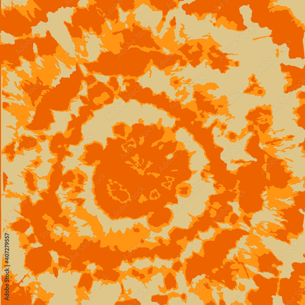 orange tie-dye print