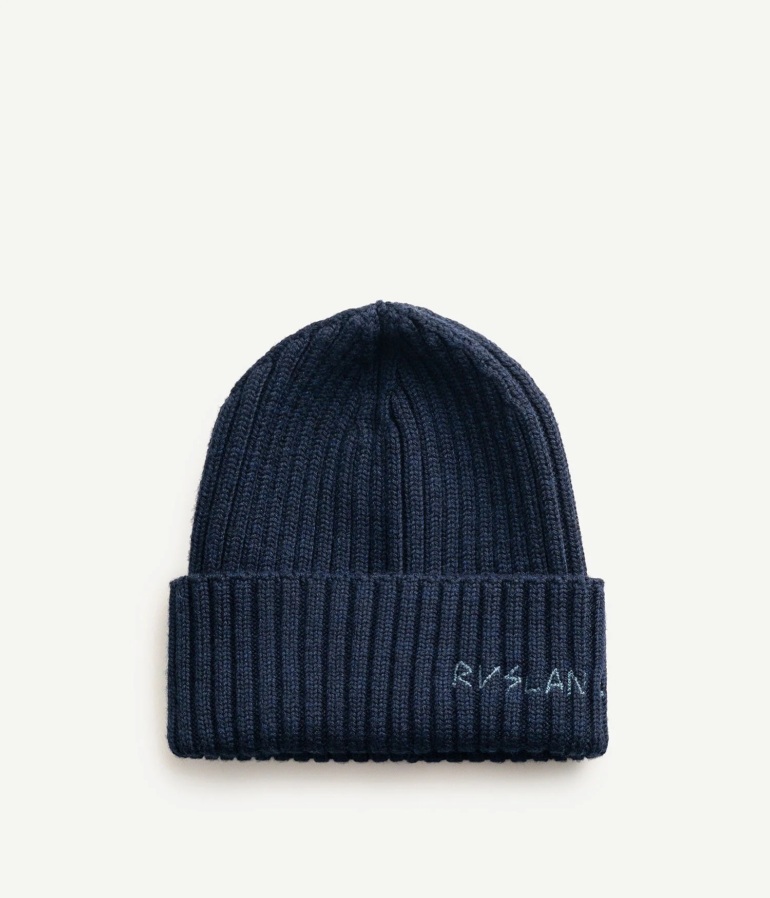 Monogram-embroidered Wool Beanie blue
