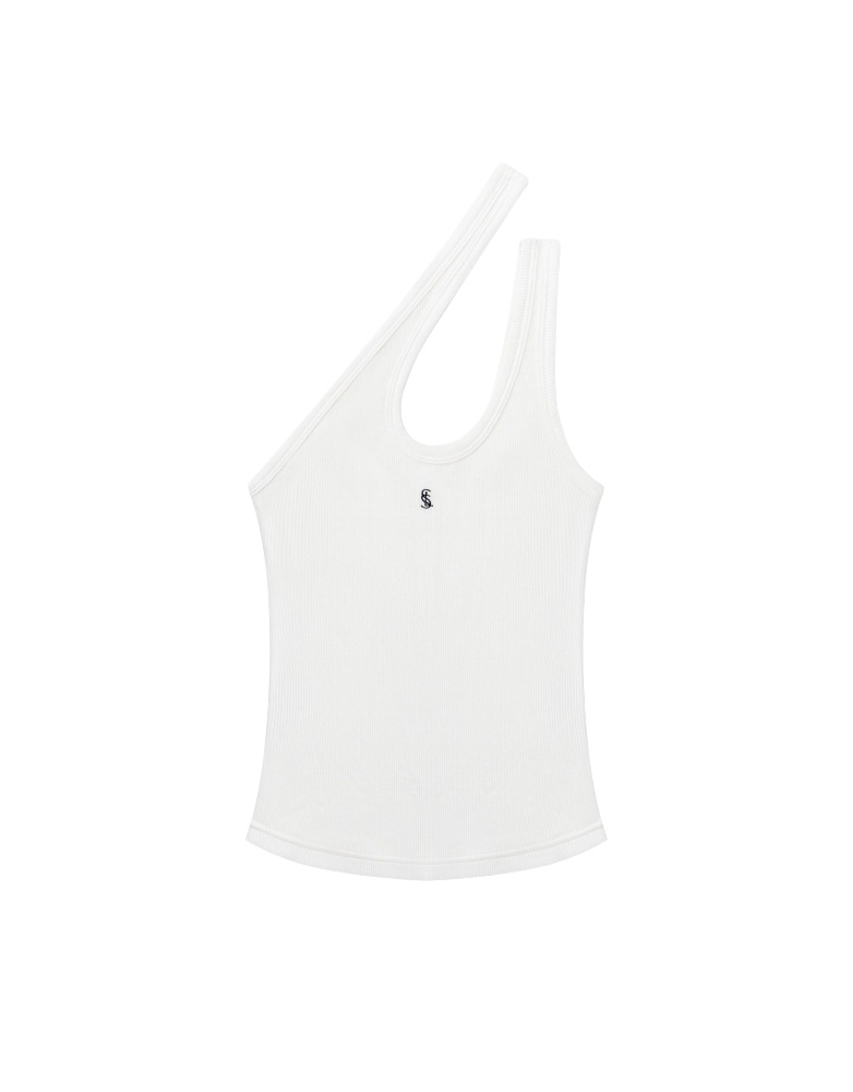 Asymmetric  Tank Top white 