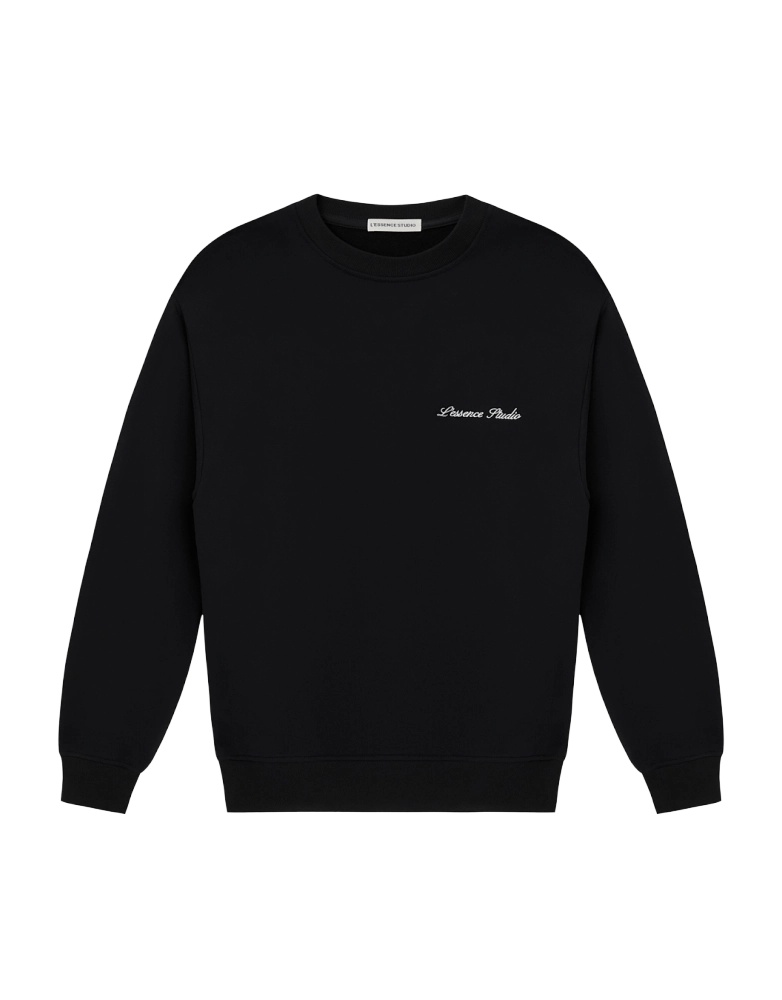 Signature Logo Embroidered Crewneck black