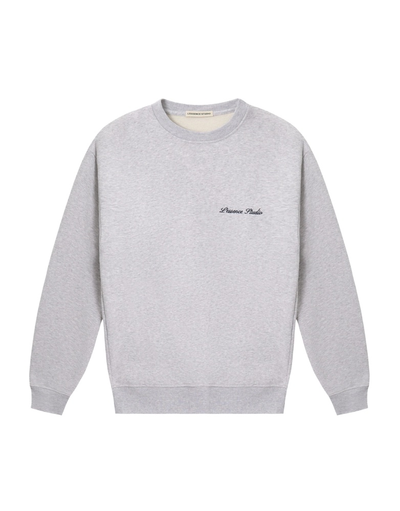 Signature Logo Embroidered Crewneck grey
