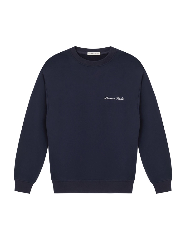 Signature Logo Embroidered Crewneck navy