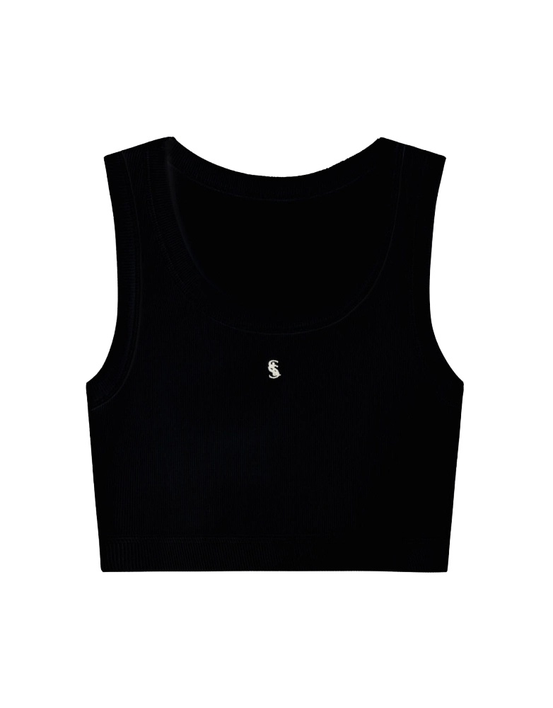 Embroidered Cropped black 