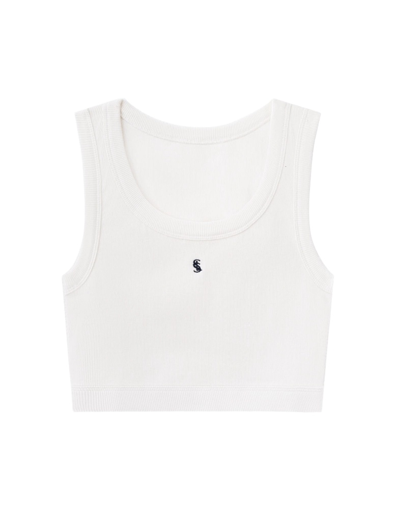 Embroidered Cropped white 