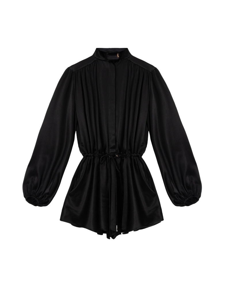 BLACK VISCOSE ROMPER