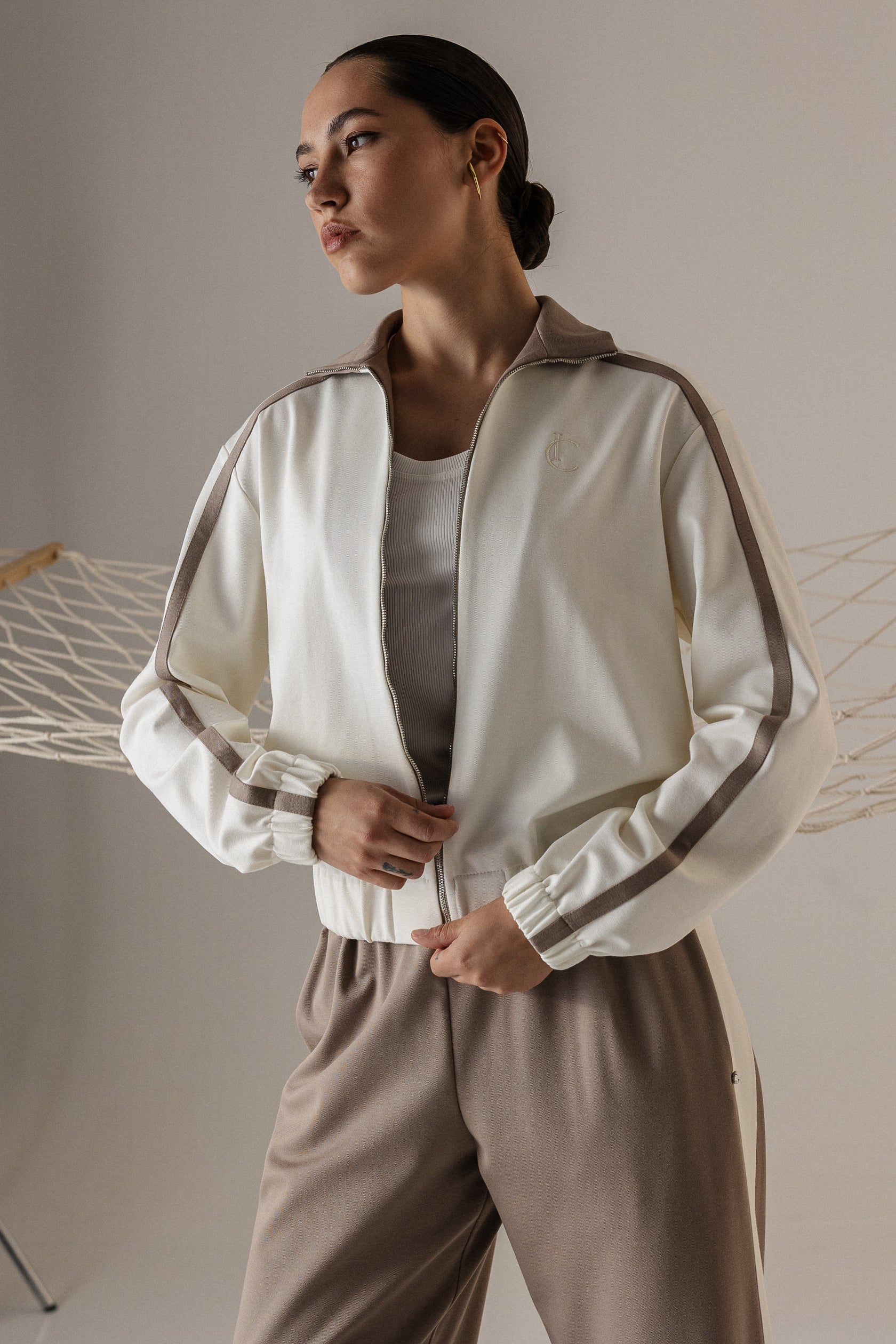 GRACE SET TAUPE Топпер на блискавці