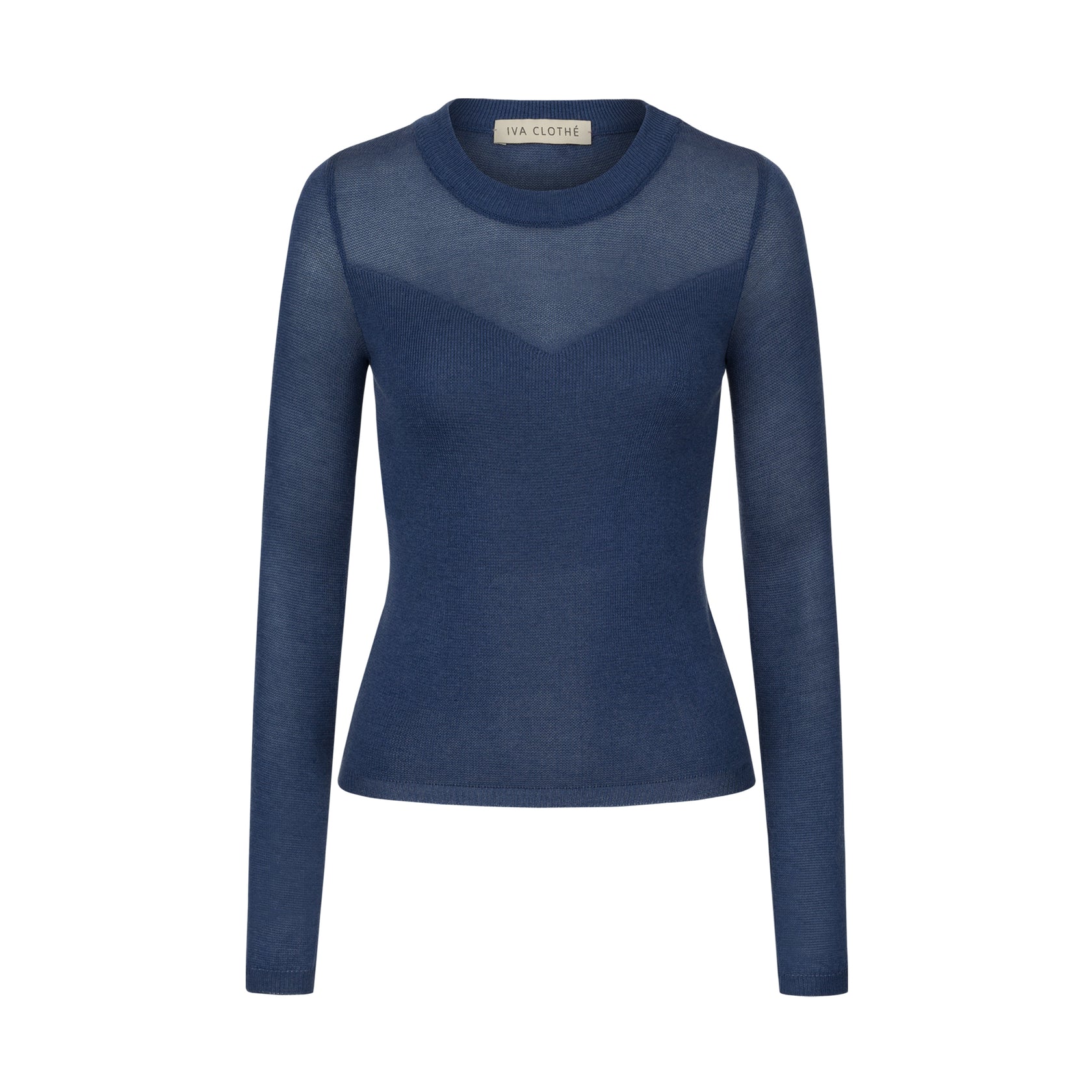 Лонгслів з v-вирізом blue denim