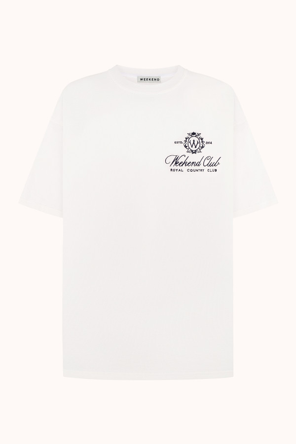 ФУТБОЛКА OVERSIZE WEEKEND CLUB MINI| MILK / NAVY BLUE