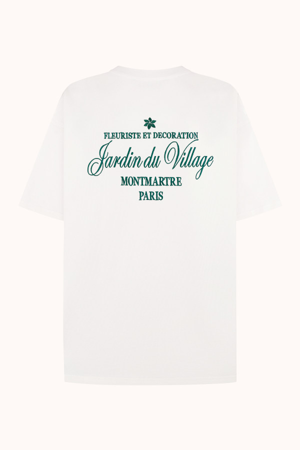 ФУТБОЛКА OVERSIZE / Jardin du Village | MILK / GREEN