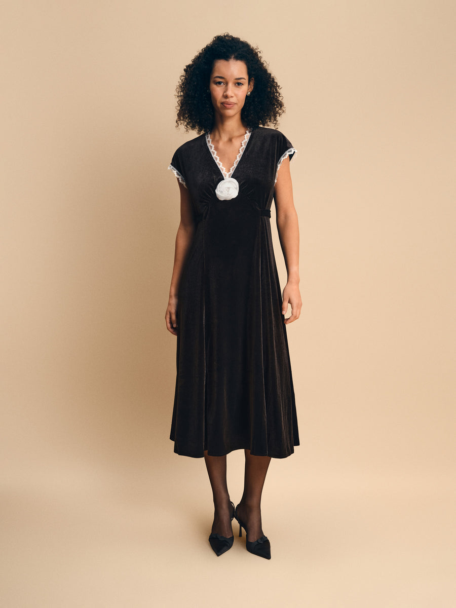 Оксамитова сукня The Genus Rosa у чорному
